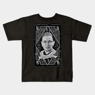 Vintage Ruth Bader Ginsburg Queen Playing Card Kids T-Shirt